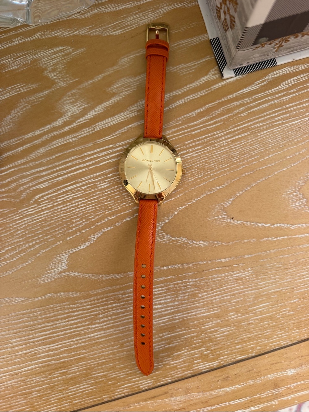 Michael Kors Orange and Gold Watch